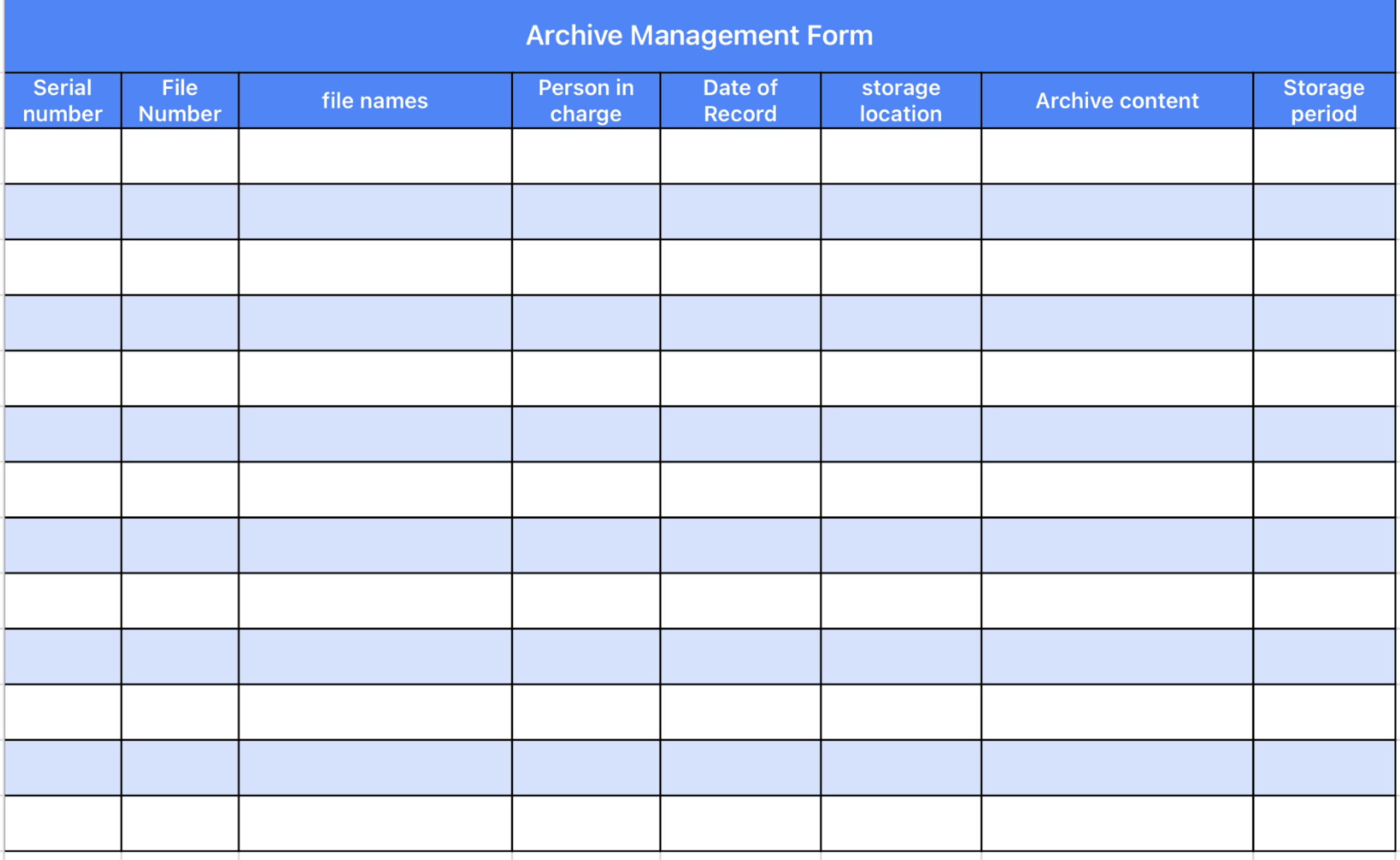File management form